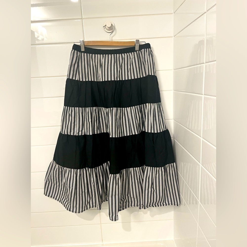 Black and White tiered circle skirt from Who What Wear